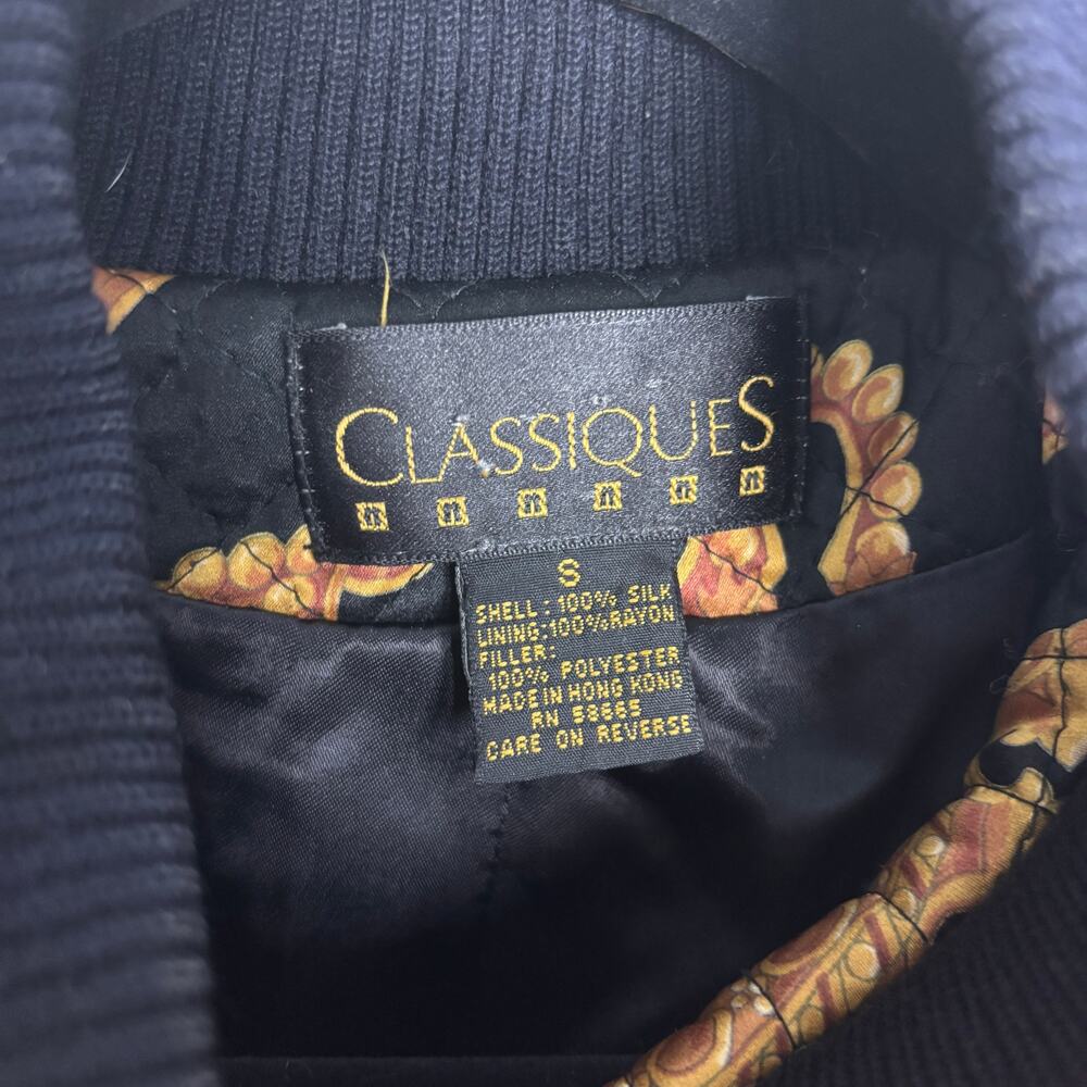 Vintage Classiques Silk Quilted Puffer Jacket Gold Button Hong Kong S - Picture 5 of 9